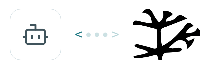 An AI assistant exchanging messages with Proto over MCP